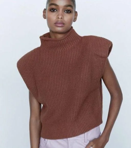 ZARA Shoulder Padded Top Size S - Image 2