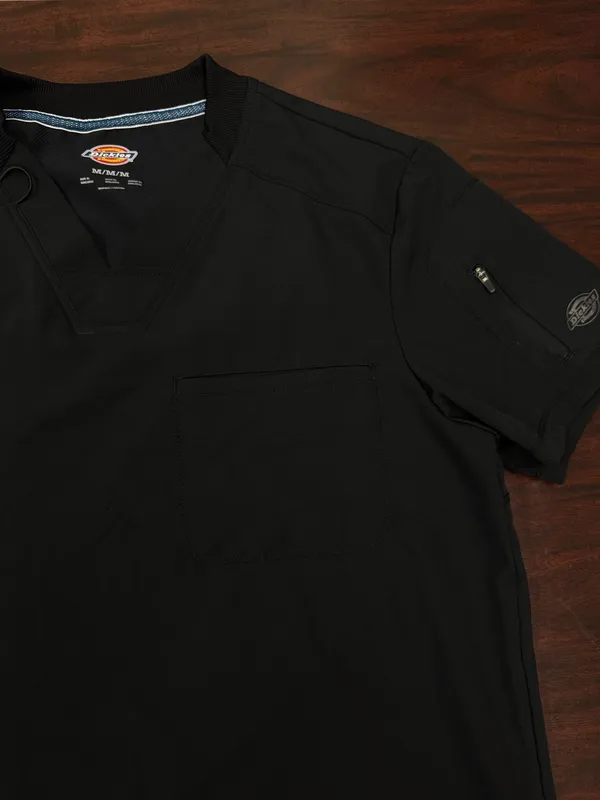 Dickies Mens Black V-Neck Scrub Top Size Medium - Image 2