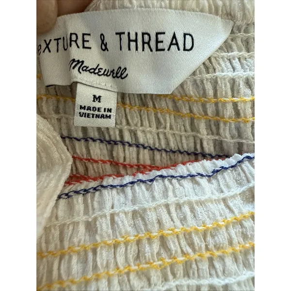 Madewell Tank top Scrunch Blouse Ivory Size M Boho - Image 2