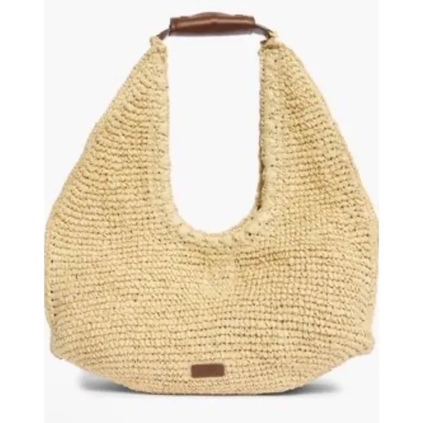 BCBGMAXAZRIA Woven Raffia Shoulder Bag In Brown NWT READ $128 - Image 2