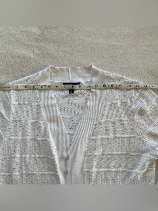 Karen Scott White Knit Cardigan size L - Image 10