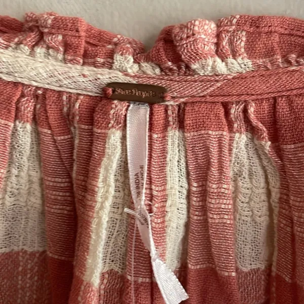 Free People Honey Grove Plaid Top Pink - Image 8