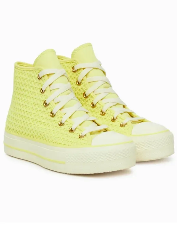 NEW Converse Wmns Chuck Taylor All Star Lift Platform Knit High 'Lemon Slushy' - Image 2