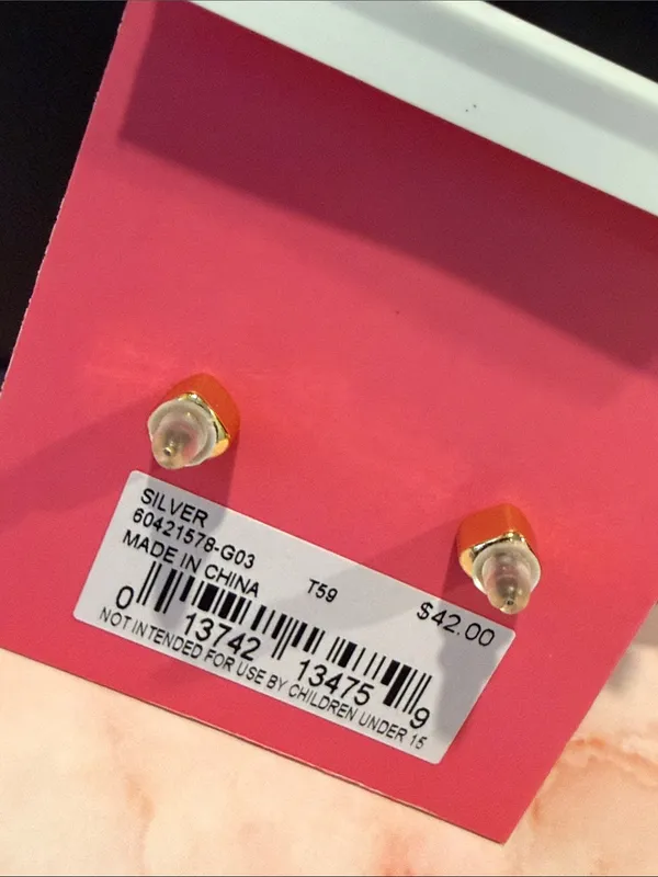 kate spade |♠️| Gold Plated Red Heart Necklace & Studs Earrings Set - Image 3