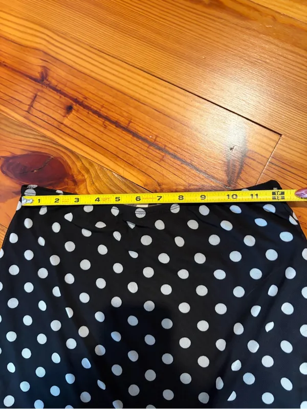See You Monday Black & White Polka Dot Midi Pencil Skirt Size M - Image 6