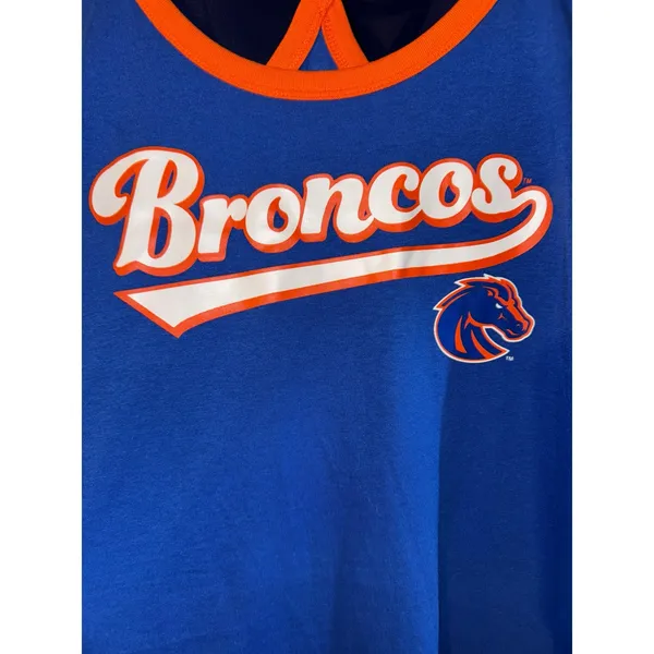 New Boise State Broncos Tank Top Women 2XL Idaho College NCAA Spirit Orange Blue - Image 2
