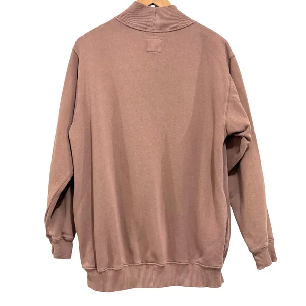 Aerie Womens XS Mock Neck Oversized Sweatshirt Mauve Brown Fleece Pullover‎ - Image 2