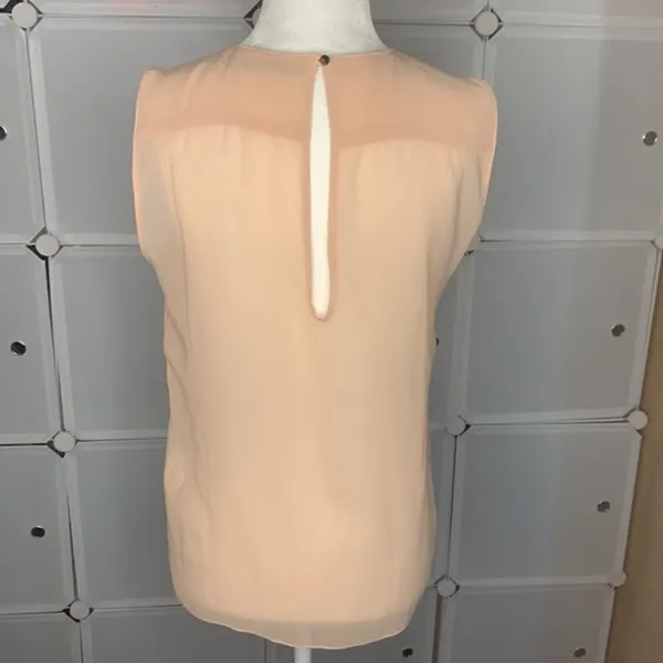 Zara Woman Sheer Pleated Sleeveless Blouse Size Small - Image 3