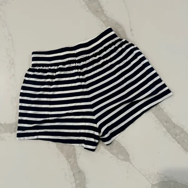 Reformation Striped Pull On Pajama Lounge Shorts Pockets Women’s XS Navy/White - Image 5