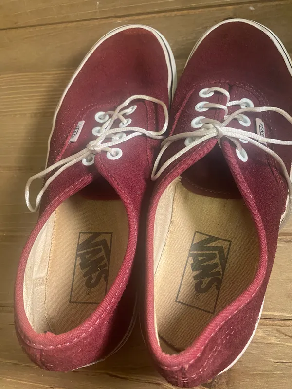 Vans Authentic Originals Unisex Red Canvas Lace Up Sneakers Shoes men's size 6 women size 7.5 red burgundy 30 - Image 5