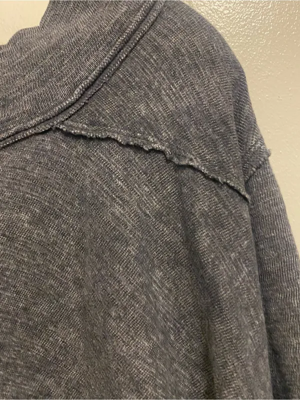 We The Free People Womens XS 44” Gray & Black Off The Shoulder Asymmetrical - Image 5