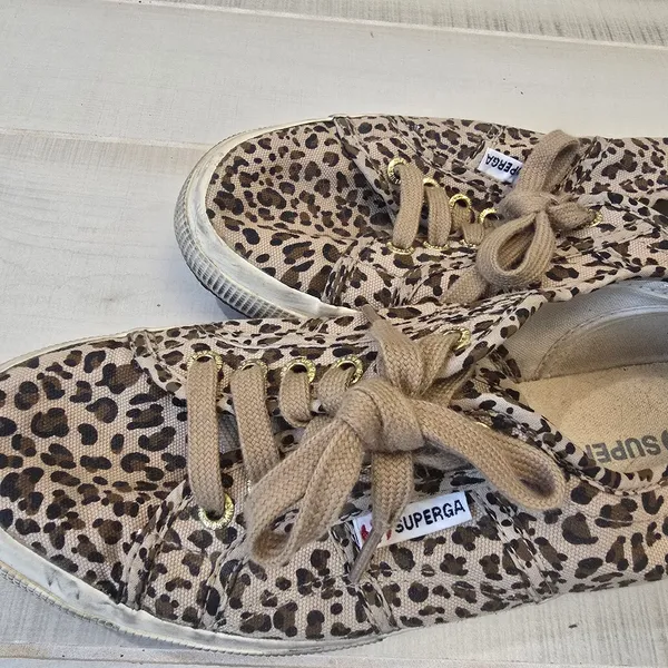 {9} Superga Cheetah Leopard Print Canvas Sneaker Shoes - Image 5