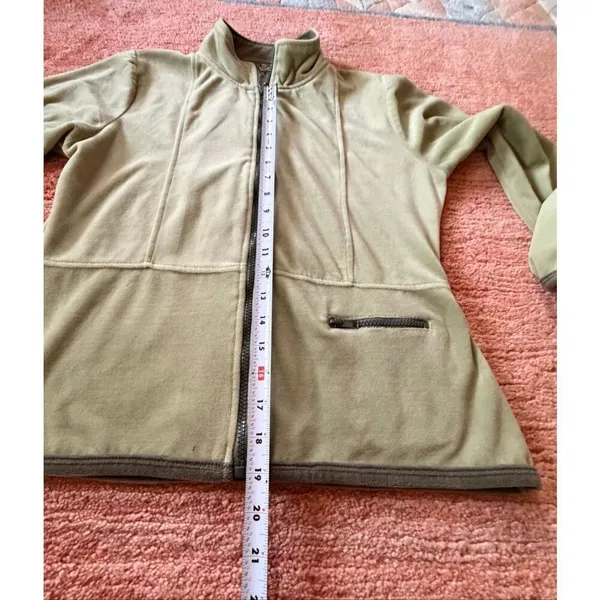 Mirror Image Sage Green Zip Jacket Cozy Cotton Blend Lounge Size M - Image 3