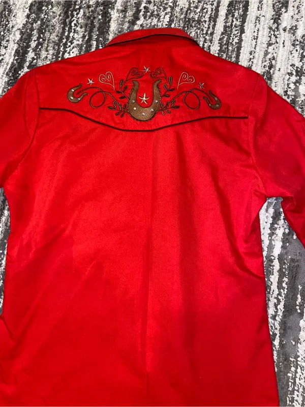 Rangers original women’s western top red size large - Image 5