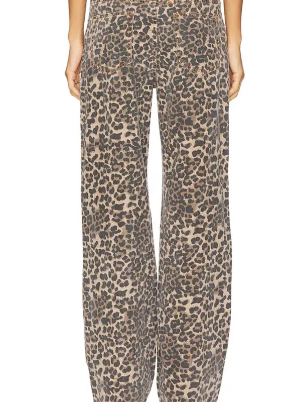 Lioness Top Model wide leg Jean Leopard brown sz M new NWT - Image 2