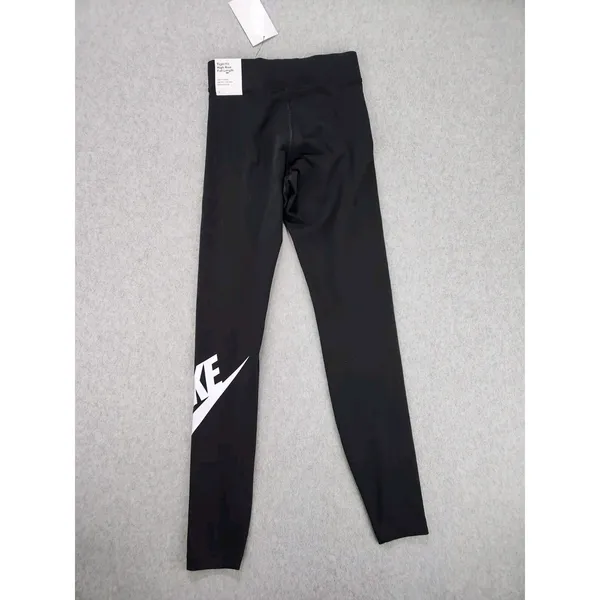 Nike Pants Womens XS Black Tight Leggings High Waisted Logo Swoosh Running Pants - Image 8