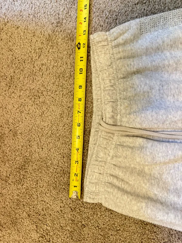 NWT VICTORIA'S SECRET PINK FLEECE HIGH WAIST GYM PANTS Small GREY SHINE - Image 6