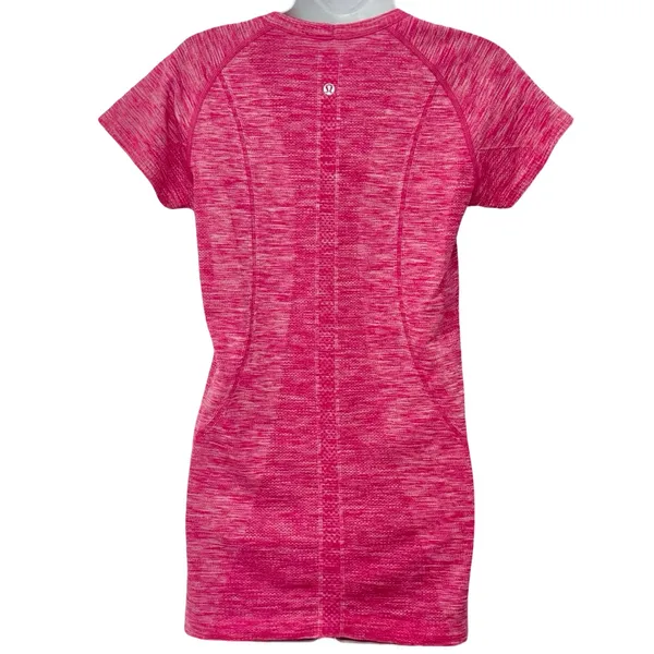 Lululemon Heathered Jewelled Magenta Pink Run Swiftly Short Sleeve Shirt size M - Image 4