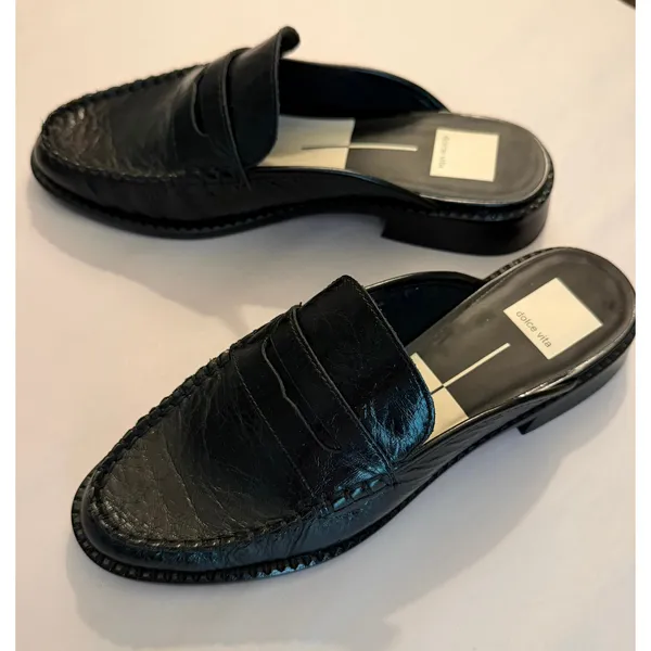 NWOB Dolce Vita Havan Loafer Mule in In Midnight Crinkle Patent Women's sz. 7.5 - Image 3