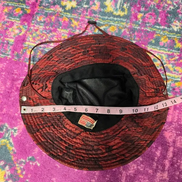 American Patriot Red Camouflage Fishermen Quick Drying Sports Outdoor Bucket Hat - Image 3