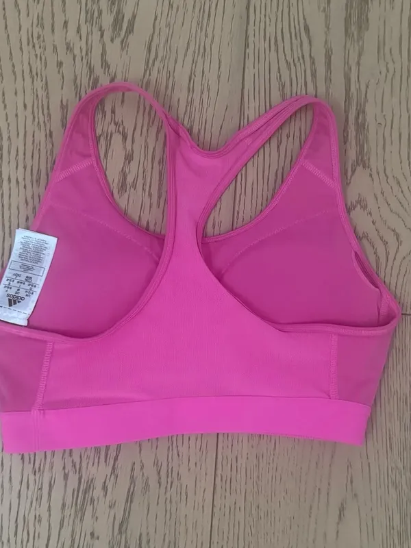 adidas Bright Pink Racerback Performance Sports Bra - Image 5