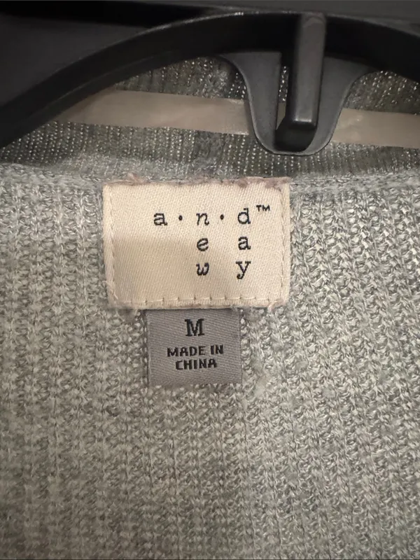 A New Day Women's Light Gray Open-Front Ribbed Cardigan Sweater - Image 2