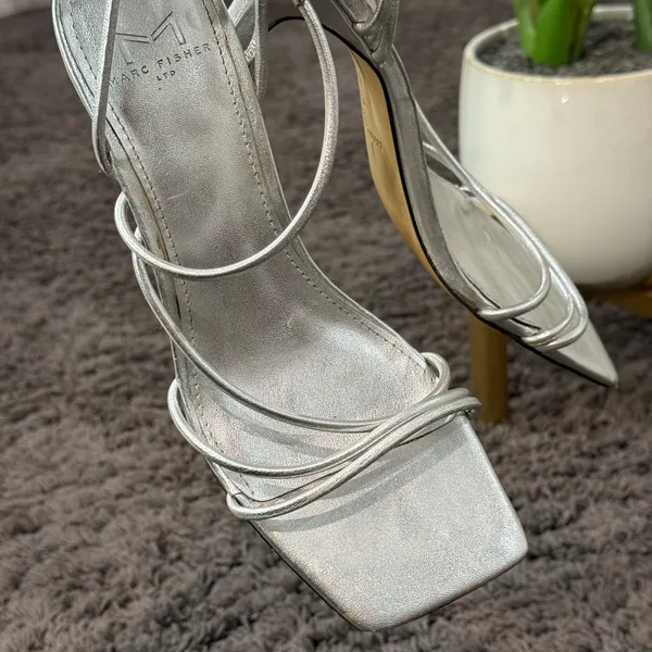 Marc Fisher Silver‎ Strappy Heels - Image 3