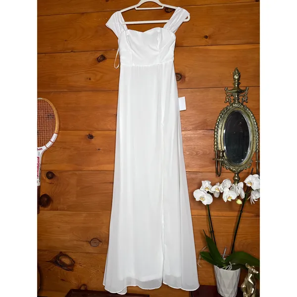 NWT Lulus Magical Magnetism White Off-the-Shoulder Maxi Dress Bridal Wedding M - Image 5