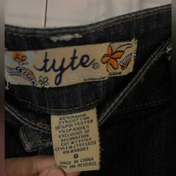 Y2K Low Rise Dark Blue Denim Jeans Early 2000's 32/32 Festival Western Indie - Image 5