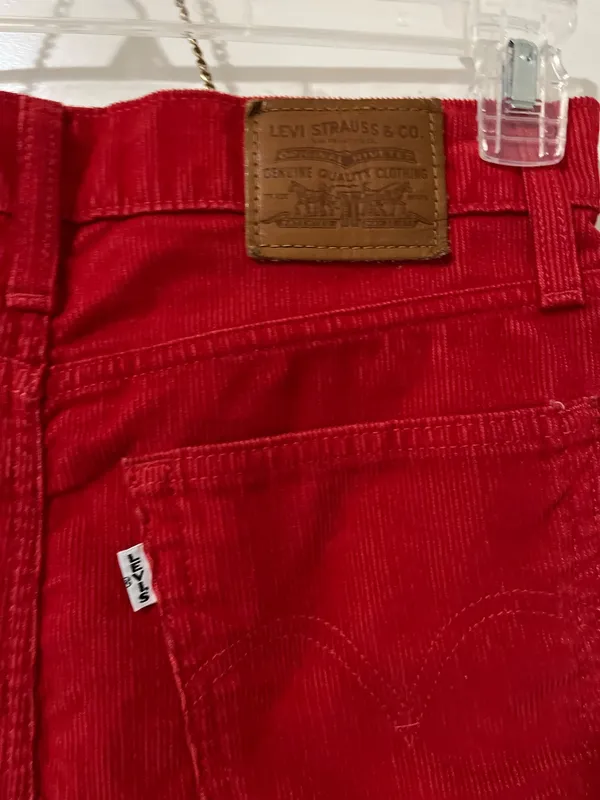 Levi’s Corduroy Mini Skirt Sz 27 Red - Image 3