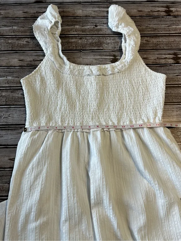 American Eagle Outfitters White Smocked Midi Coastal Dress Size XL - Image 6