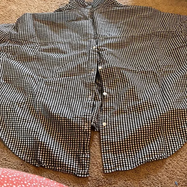 Madewell medium black and‎ white plaid blouse - Image 8