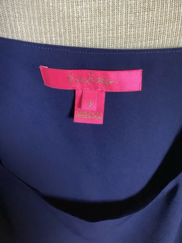 Lilly Pulitzer Ainsley Spaghetti Strap Side Sash Tie Top True Navy Size Small - Image 3