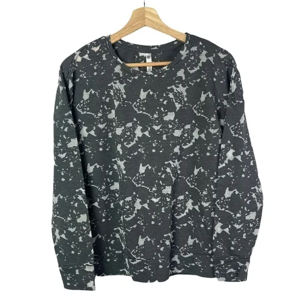 Fabletics‎ Gray & White Burnout Pullover Crewneck Sweatshirt S - Image 2
