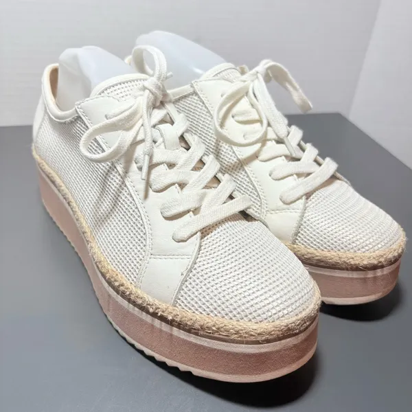 DOLCE VITA Telah White Mesh Platform Shoes - Image 9