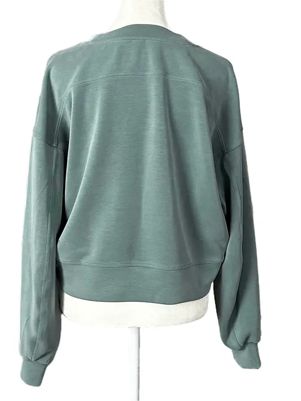 Lululemon Perfectly Oversized Crop Crew Softreme Sweatshirt Green Size 4 - Image 3