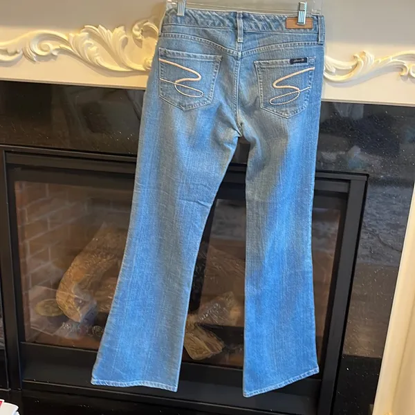 Comfy!  Jeans Flare Seven7 Womens 28 Denim - Image 7