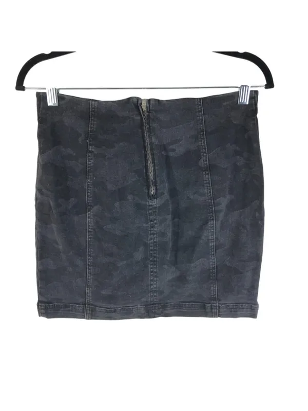 Free People Mini Skirt Denim Stretch Camouflage Gray 10 - Image 2
