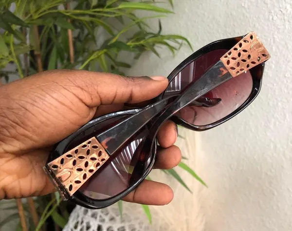 2000s Y2K Baddie Brown frame sunglasses ombre lens gold lattice handle Streetwear, boho, western, girlie - Image 5