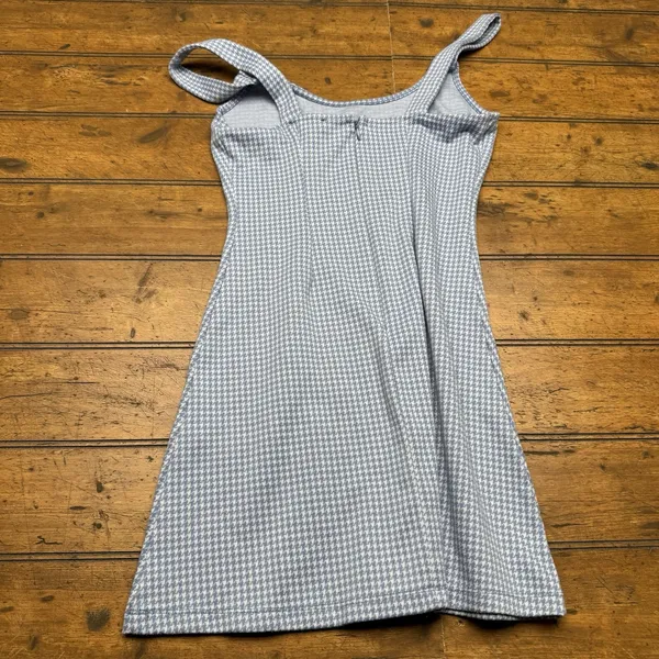 Forever 21 Light Blue Houndstooth Mini Dress Sleeveless Scoop Neck‎ Size S - Image 4