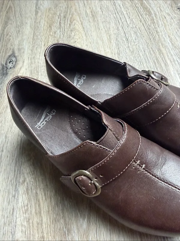 Dansko Leather Mary Jane Clogs Size 37 (US 6.5-7) - Image 3