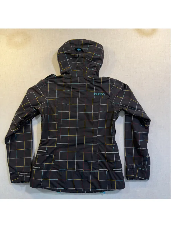 Burton Women’s Small - Y2K Snowboard Jacket Multicolor Plaid Grid Hooded - Image 14