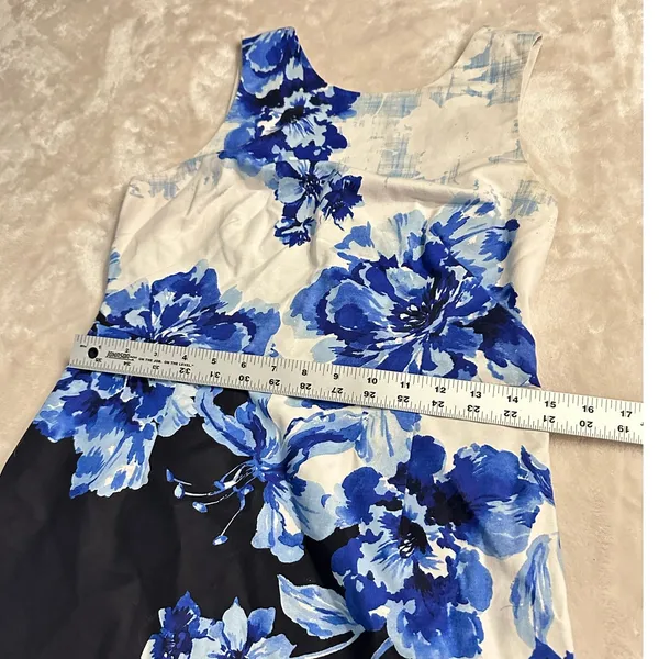 Maeve x Anthropologie Vanda Sheath Dress Women's 8 Blue Floral Sleeveless - Image 9