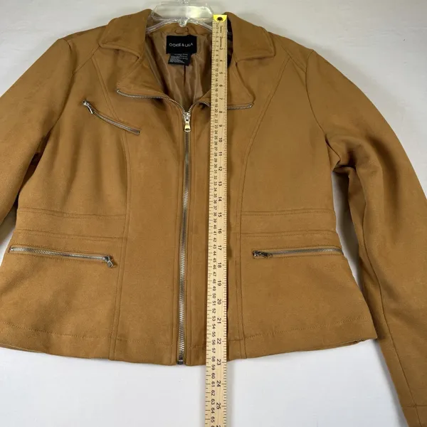 Ookie‎ & Lala Faux Suede Moto Jacket Size L - Image 5