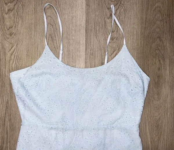 Lulus Women’s Modern Romantic Light Blue Eyelet Lace Mini Dress Size XL New - Image 3