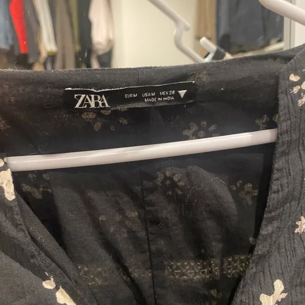 Zara black floral mini dress - Image 3