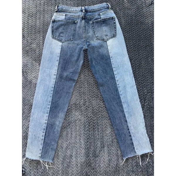 Pac‎ Sun Women's Vintage Icon Denim Blue High Rise Straight Raw Hem Size 25 - Image 6