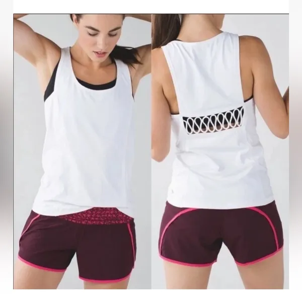 Lululemon Run Times Shorts Bordeaux Drama and Bon Bon Mountain Peaks size 4 - Image 2