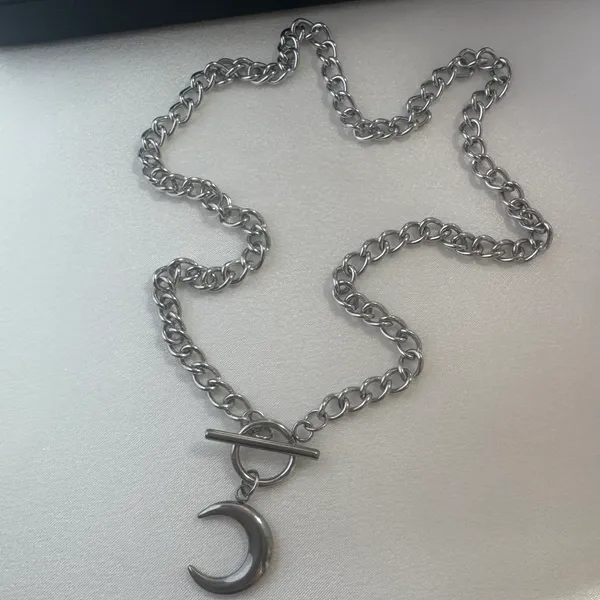Moon Pendant Necklace for Men Women Streetwear Punk Hip Hop Unisex Style - Image 5