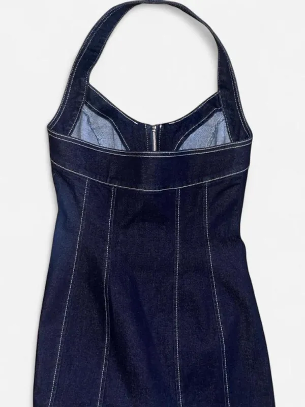 Dark Blue Denim Zip - Image 3
